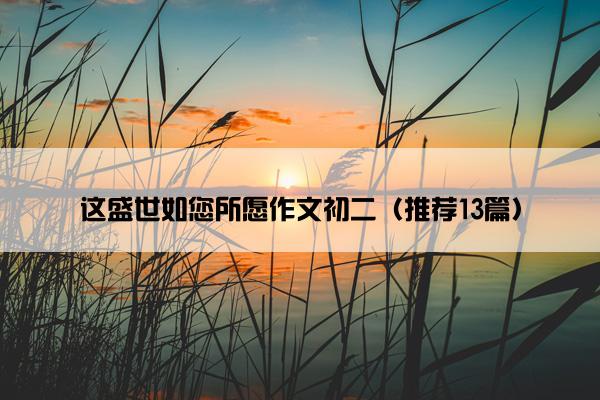这盛世如您所愿作文初二（推荐13篇）
